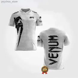 Мужские футболки Venum, мужская футболка с 3D-принтом, уличная повседневная спортивная рубашка, большой топ, лето 2024, Q240130