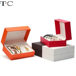 Кожаная коробка для часов Ювелирные изделия Набор ожерелья для часов Коробка для пары пар Коробка для часов Подарочная упаковка Коробка для хранения часов Коробка для хранения ожерелья Коробка для хранения 240124
