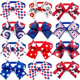 Hundkläder 30/50st American Independence Day Style Pet Bow Tie Products Små krage tillbehör