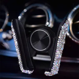 Suporte de montagem de telefone celular Bling Crystal Car Phone Holder Universal Air Vent Mount Clip Cell Holder para telefone no carro Mobile Phone Stand Holder Smartphone YQ240130