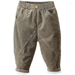 Trousers 2024 Winter Warm Cotton Pants For 2-8 Years Old Solid Boys Casual Sport Woolen Enfant Kids Children