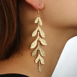 Dangle Earrings Fashion Metal Leaf Shape Pendant For Women Personality Trendy Exaggerated Party Jewelry Accessories