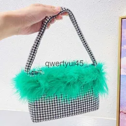 Totes Ladies Mini Evening Bag for Women Luxury Designer and Bag Purse 2023 PC의 새로운 Mosaic Siny Imitation Diamonds featers Soulderqwertyui45