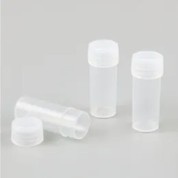 200 x 4g 4ml Plastic PE Test Tubes With White Plug Lab Hard Sample Container Transparent Packing Vials Women Cosmetic Bottles Swdhn