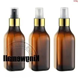 300pcs/ partia 200 ml Amber Portable Abele/ Makeup/ Perfume Pusta Atomizer Spray Bottle z Złotą Lidsgoods Huibu