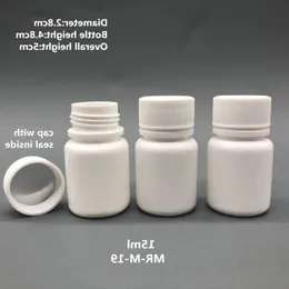 Il trasporto Libero 100 pz 15 ml 15g 15cc HDPE Bianco Piccole Bottiglie di Pillola di Plastica Vuote Contenitori di Medicina di Plastica con Tappi Sigillante Iurvl