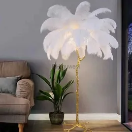 바닥 램프 Moooi Floor Lamp 나무 스탠딩 램프 기린 깃털 산업용 삼각대 유리 공 YQ240130