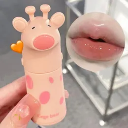 Lip Gloss Bonito Hidratante Esmalte Dos Desenhos Animados Cervos Espelho Batom Branco Copo Antiaderente Hidratante Líquido Rosa