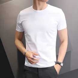 Weißes schwarzes Kurzarm-Herrenbekleidungs-Ultradünnes T-Shirt mit Rundhalsausschnitt, modisch, lässig, einfarbig, 240130
