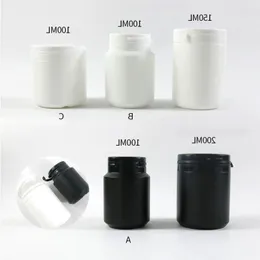30 x 100 ml, 150 ml, 200 ml HDPE feste weiße pharmazeutische Tablettenfläschchen für Medizinkapseln Behälterverpackung mit Originalitätsverschluss Ttvfg