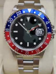 Роскошные мужские наручные часы Япония Механические автоматические новый браслет из нержавеющей стали с сапфировым стеклом Водонепроницаемые Master II 'Pepsi' 40 мм 2000 г.