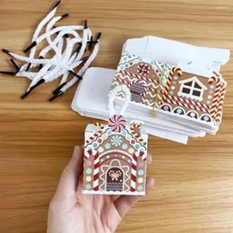 Christmas Decorations 10pcs Gift Boxes Chocolate Candy Cookie Packaging Box Bag Party For Home Navidad Year 2024