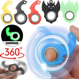 Chaveiros Fingertip Rotação Chaveiro Chaveiro Noctilucent Descompressão Spinner Anti Ansiedade Rolamento Luz Trendy Pendurado Anéis