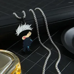 Anhänger Halsketten Anime Jujutsu Kaisen Halskette Gojo Satoru Itadori Yuji Metall Kette Choker Charme Geschenke Schmuck Collares