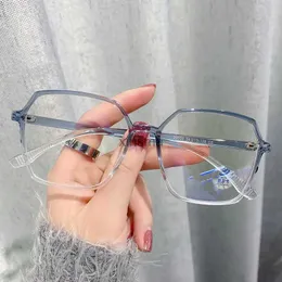 Sonnenbrille 2024 Anti-Blaulicht-Brille Transparente Computerbrille Mode Männliche und weibliche Ultraleichte multilaterale Brillen mit großem Rahmen YQ240131