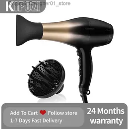 헤어 드라이어 Kipozi Hair Dryer 1875w DC 모터를 갖춘 나노 이온 헤어 블로우 드라이어 디퓨저 및 공기 흐름 농축기 Q240131을 갖춘 Frizz 무료 스타일