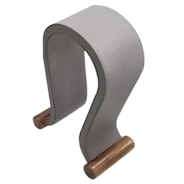 Smycken påsar läder hörlurar hållare bordsskiva support headset display stativ för pc -spel öronshylla hängare grå