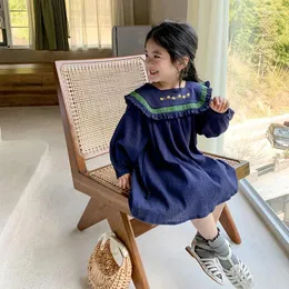 Flickaklänningar Milancel 2024 Spring Kids Clothes Cotton Girls Dress Square Collar One Piece Korean Casual Children Outfits