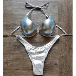 Женские купальники VIKINII High Cut Silver Bikinis 2024 Сексуальная девушка на косточках Biquini Женские купальники Бразильские купальники с эффектом пуш-ап Женские купальные костюмы J240131