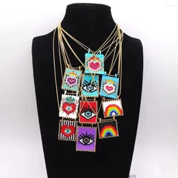 Anhänger Halsketten ZHONGVI In Mode Perlen Für Frauen Evil Eye Halskette Schmuck Boho Regenbogen Miyuki Handmade Großhandel