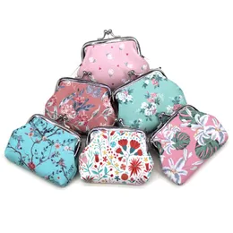 10pcs عملة المحافظ Girl Pu Fresh Fresh Printing Hasp Wallet Mix Color