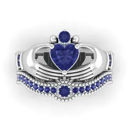 Anéis Victoria Wieck Claddagh Anel Jóias 10Kt Branco Preto Ouro Cheio Cz Diamante Mulheres Noivado Conjunto De Noiva Tamanho Drop Entregar Otjym