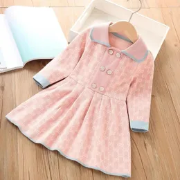 Flickaklänningar Autumn and Winter Girls Baby Dress Children's Long Sleeve Korean Edition Foreigner Sticked Sweater Princess