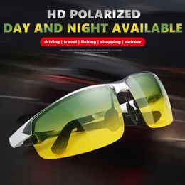 Coolpandas Design Marka Okulary przeciwsłoneczne Polaryzowani mężczyźni Square aluminiowe okulary magnezowe dzień noc jazdy odcieni Antiglare okulary 240124