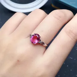 حلقات الكتلة أزياء الفضة Topaz Ring للحفلة 2CT 7MM 9 مم VVS الصف الوردي الصلبة 925 مجوهرات