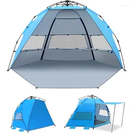 Tendas e abrigos Pop-up Beach Tent Sunshade para quatro pessoas usando UPF 50 UV resistente destacável acampamento ao ar livre férias em família