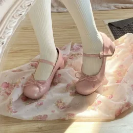 Japanische süße Damen-Ballettschuhe, Lolita, runde Zehen, Bowtie, Mary Jane-Schuhe, College-Damen-High-Heels, elegante Pumps, Hochzeitsschuhe