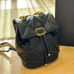 Luxo genuíno couro clássico 19bag mulheres designer mochila número de série marca francesa moda mini senhoras ombro saco de alta qualidade nova corrente grossa senhora mochila