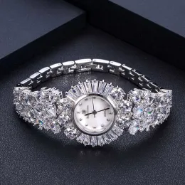 Pulseiras bom qualtiy aaa zircon elementos folha pulseira de cristal austríaco relógio para festa de casamento moda jóias feitas com atacado