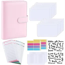 Opakowanie Prezent Budginder A6 PU skórzany notebook Planer Organizator uzupełniający 6 Pierścień Binder Letter naklejki 3083