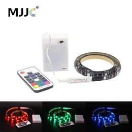 스트립 배터리 작동 RGB FITA SMD RF 원격 제어 방수 방수 TIRA 스트라이프 리본 테이프 전원 라이트 스트립 LED258p