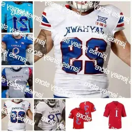 Nik1 Football Kansas Jayhawks Football Jersey NCAA 48 Gale Sayers 9 Carter Stanley 1 Pooka Williams Jr.0 Velton Gardner 17 Jason Bean 81 7 8