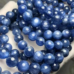 Loose Gemstones Meihan Wholesale Natural Top Starlight Kyanite Smooth Round Stone Beads Bracelet For Jewelry DIY Making
