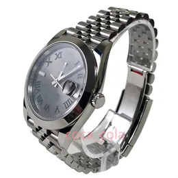男性腕時計日本メカニカルオートマチック新しいブレスレットステンレス鋼サファイア防水デートII 126300ジュビリー41mmグレーロジウムグリーンロマンウィンベルドン
