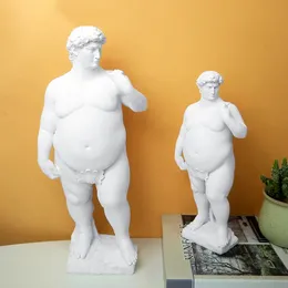 Creative Fat David Portrait Sculpture Resin Craft Human Body Abstract Statue Home Decor Desktop Ornaments Garden Art Decoration 240123