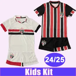 24 25 São Paulo Kids kit camisas de futebol LUCAS CALLERI NESTOR L. GUSTAVO D. BOBADILLA ERICK FERREIRA ARBOLEDA DIEGO COSTA Home Away Camisas de futebol