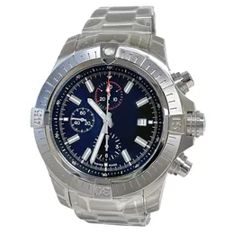 Luxury Men armbandsur kvarts Nya armband rostfritt stål safir waterproofMoonwatch Avenger Chronograph A13375101b1a1 svart