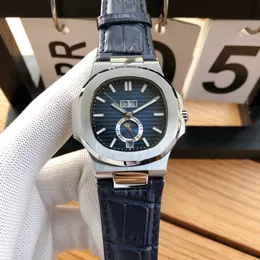 Tasarımcı Otomatik Mekanik Hareket 40mm Erkekler Lüks Deri Kayış Paslanmaz Çelik Kayış Erkekler İş Moda Saati Spor İzle Montre De Luxe