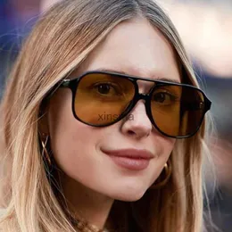 Sunglasses Vintage Oversized Sunglasses Women Brand Designer Fashion Gradient Sun Glasses Black Orange Big Frame Retro Oculos De Sol YQ240131