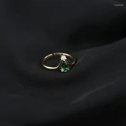 Кольца кластера HI MAN, стерлинговое серебро 925 пробы, золото 14 карат, ретро, зеленый циркон, кольцо для женщин, благородный подарок на годовщину, ювелирные изделия