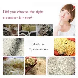 زجاجات التخزين صب الفم متينة الرطوبة مقاومة سهلة الاستخدام من حلقة حاوية الأرز الموفرة للمساحة