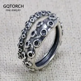 Cluster Ringe S925 Sterling Silber Octopus Ring für Männer und Frauen Thai Großhandel Schmuck Liebhaber