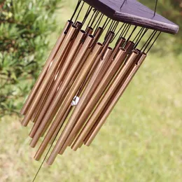 Wood and Metal Aeolian Bells Hanging 16 Tubes Wind Chimes Yard Garden Outdoor Living Windchimes Home Decor Christmas Gift Y200903308x