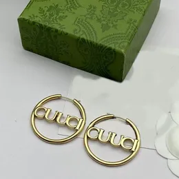 2023-Large Hoop Earrings Brand Designer Classic 18K Goldpläterat mässingsmaterialbokstäver örhängen hänge örhänge damer mode simp260m