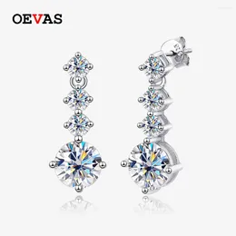 Dangle Earrings OEVAS 925 Sterling Silver 2.6 Carat 6.5mm Moissanite Drop For Women D VVS1 Diamond Sparkling Fine Jewelry