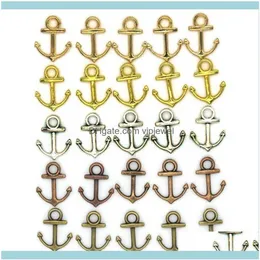 نتائج المكونات Jewelry1000pcs 14x19mm المجوهرات DIY Aessories 5 ألوان برونزية Sier Gold Color Alloy Vintage Ocean Archor Charms202S